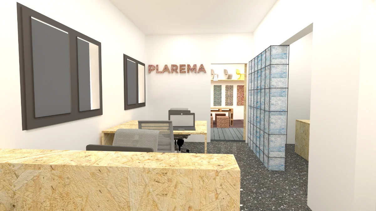 quienes somos - simulación de oficinas Plarema- projecte de interiorisme ExposabyIDI